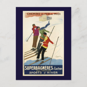 Cartão Postal Vintage French Ski