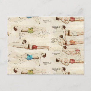 Cartão Postal Vintage French Swimmers