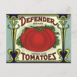 Cartão Postal Vintage Fruta Crate Label Art, Defender Tomates