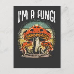 Cartão Postal Vintage Fungi Engraçado Cogumelos Coletor Pun