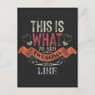 Cartão Postal vintage Funny 70 years old saying quote saying