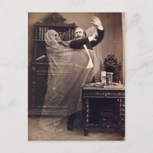 Cartão Postal Vintage Funny Spooky, Victorian Ghost Portrait