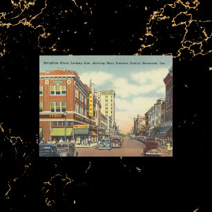 Cartão Postal Vintage GA da Savannah Street Broughton Street