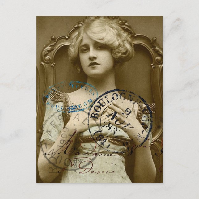 Cartão Postal Vintage Gal (Frente)