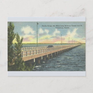 Cartão Postal Vintage Gandy Bridge Tampa Rua. Cartão-postal Pete