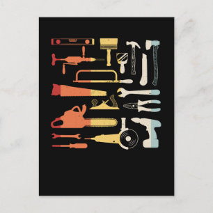 Cartão Postal Vintage Garage Tools Handyman Pai Artesão
