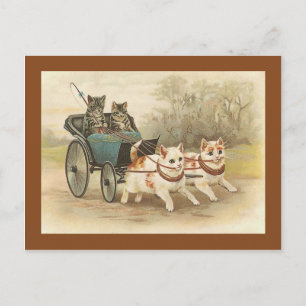 Cartão postal Vintage "Gats on a Coach Ride"