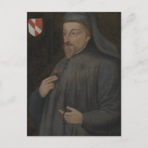 Cartão Postal Vintage Geoffrey Chaucer Retrato