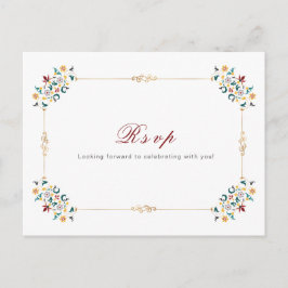 Cartão Postal Vintage Geometry Intrata Casamento Clássico de Mot