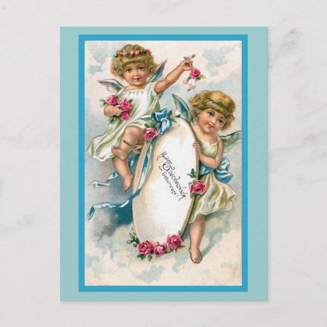 Cartão Postal "Vintage German Birthday Card" (Frente)