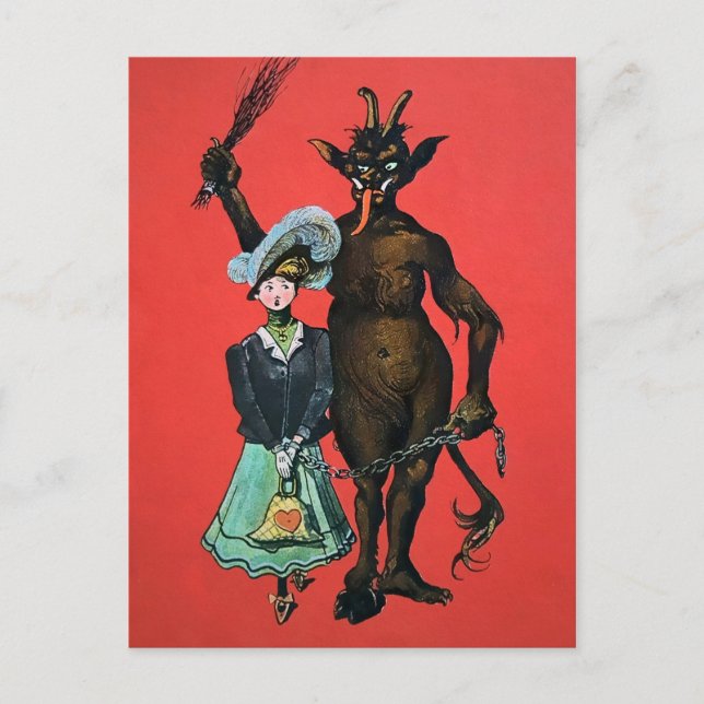 Cartão Postal Vintage German Krampus (Frente)