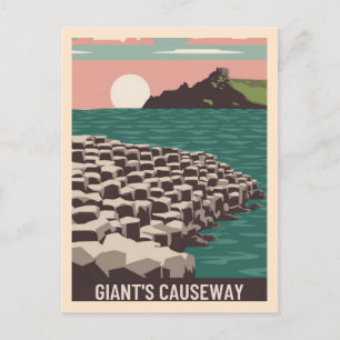 Cartão Postal Vintage Giants Causeway Antrim Coast Irlanda