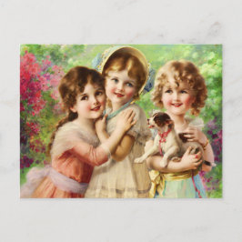 Cartão Postal Vintage Girls Melhores Amigos