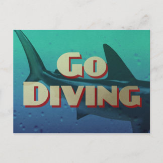 Cartão Postal Vintage Go Diving Scuba
