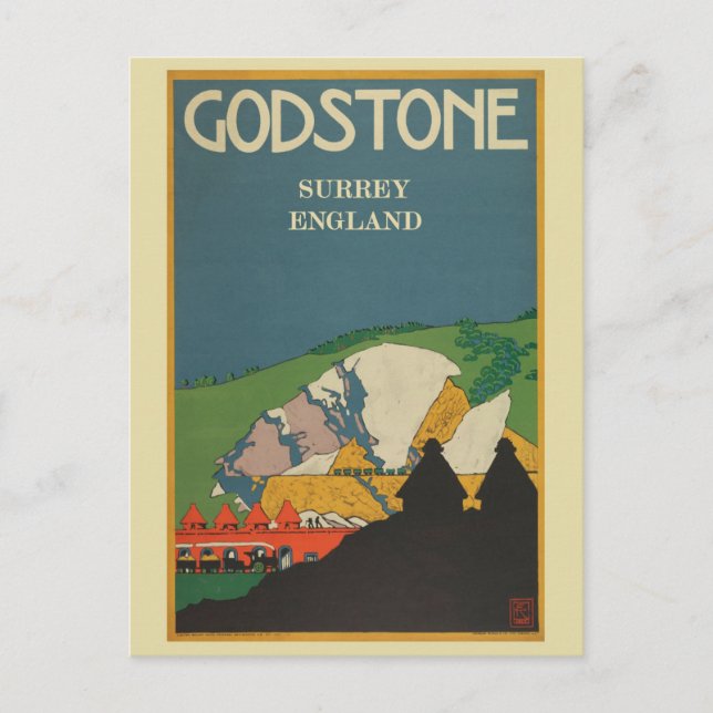 Cartão Postal Vintage Godstone Surrey England Viagem (Frente)