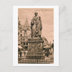 Cartão Postal Vintage Goethe Monument Frankfurt Alemanha