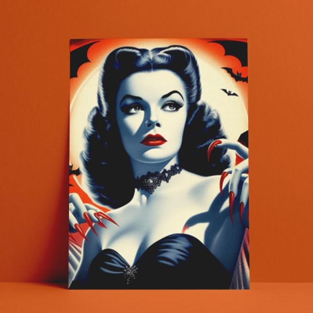 Cartão Postal Vintage Gótico Vampira Mulher (Criador carregado)