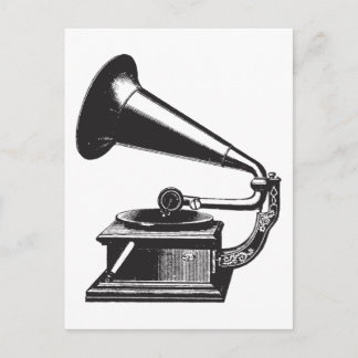 Cartão Postal Vintage Gramophone