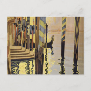 Cartão Postal Vintage Grand Canal Venice Itália Viagem