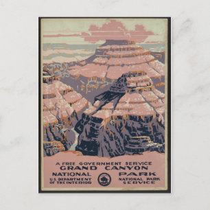 Cartão Postal Vintage Grand Canyon art