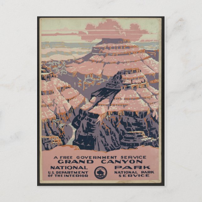 Cartão Postal Vintage Grand Canyon art (Frente)