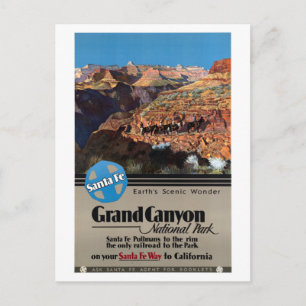 Cartão Postal Vintage Grand Canyon Viagem