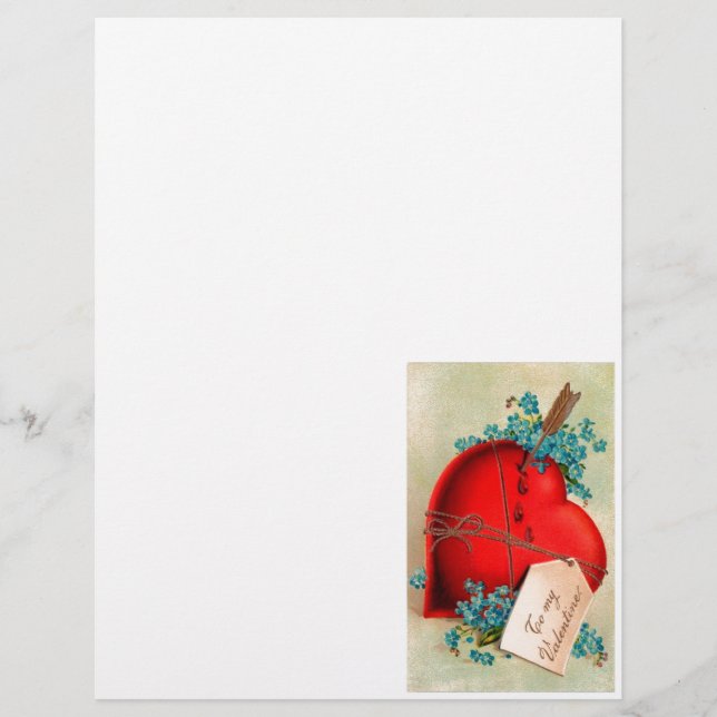 Cartão-postal Vintage Grande Namorados Vermelho He (Frente)