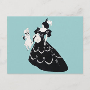 Cartão Postal Vintage Graphic Bold Aubrey Beardsley Mulher