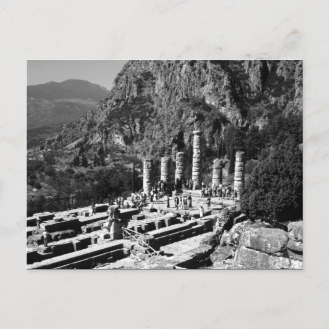 Cartão Postal Vintage Grécia Delphi Apollo Temple (Frente)