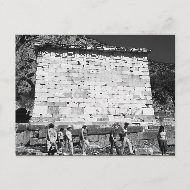 Cartão Postal Vintage Grécia Delphi Athenian Tesouro (Frente)