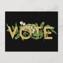 Cartão Postal Vintage Greenery Floral Elegante Feminina Vai Vota