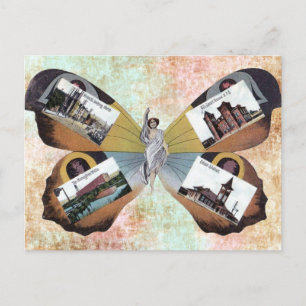 Cartão Postal Vintage Greenville Carolina do Sul Fada Lady art