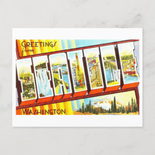 Cartão Postal Vintage Greetings from Seattle, Washington