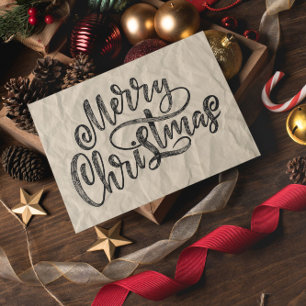 Cartão Postal Vintage Groovy Felry Natal