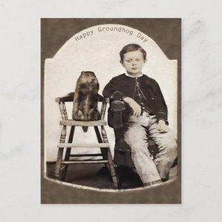 Cartão Postal Vintage Groundhog Day