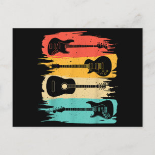 Cartão Postal Vintage Guitar Gift For Men Women Music Banda Guit
