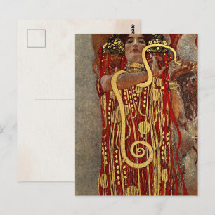 Cartão Postal Vintage Gustav Klimt Higieia Medicina Art Nouveau