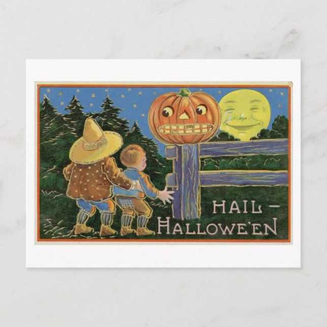 Cartão postal Vintage Hail Halloween (Frente)