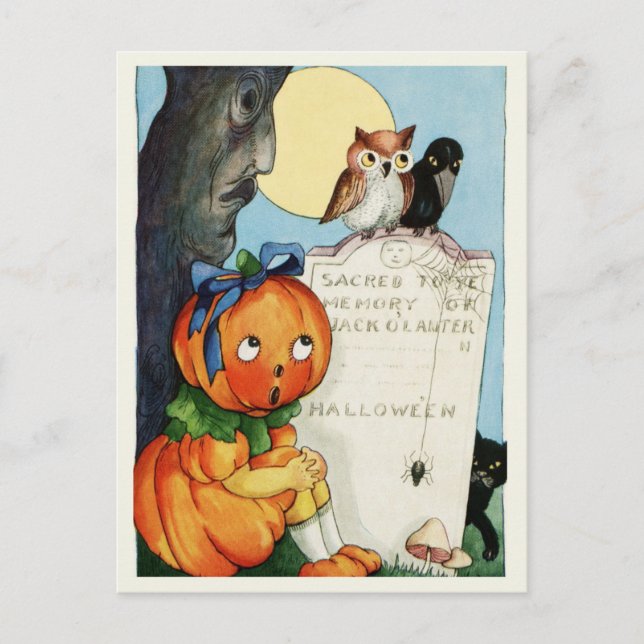 Cartão postal Vintage Halloween (Frente)