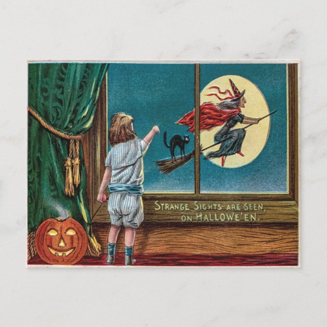 Cartão Postal Vintage Halloween (Frente)