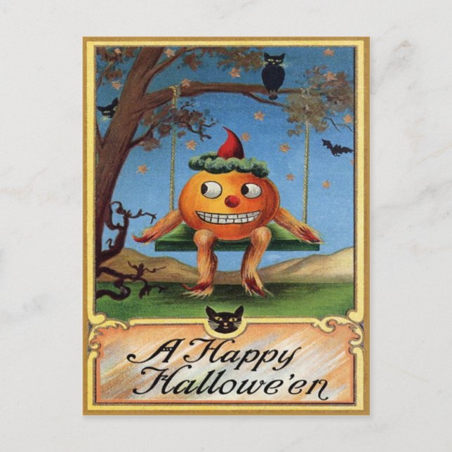 Cartão postal Vintage Halloween (Frente)