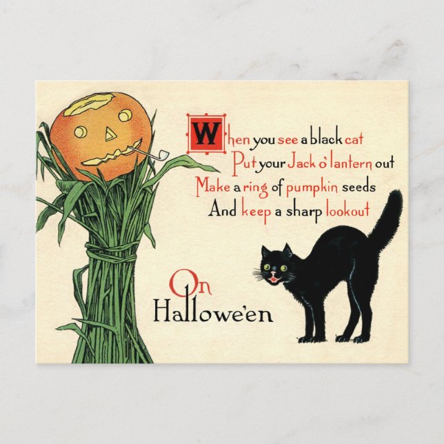 Cartão postal Vintage Halloween (Frente)