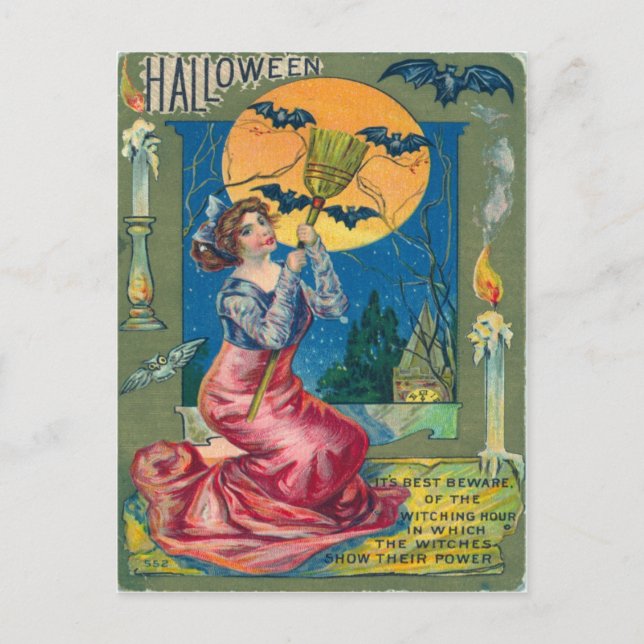 Cartão postal Vintage Halloween (Frente)