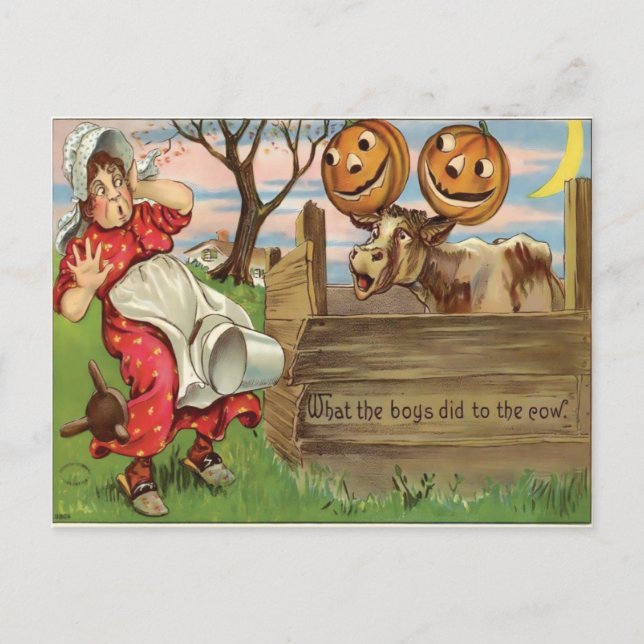 Cartão Postal Vintage Halloween (Frente)