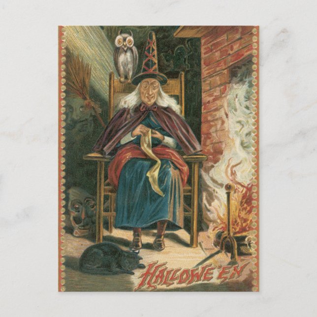 Cartão postal Vintage Halloween (Frente)