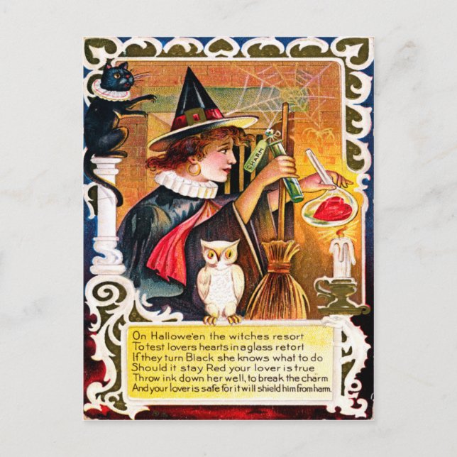 Cartão Postal Vintage Halloween (Frente)