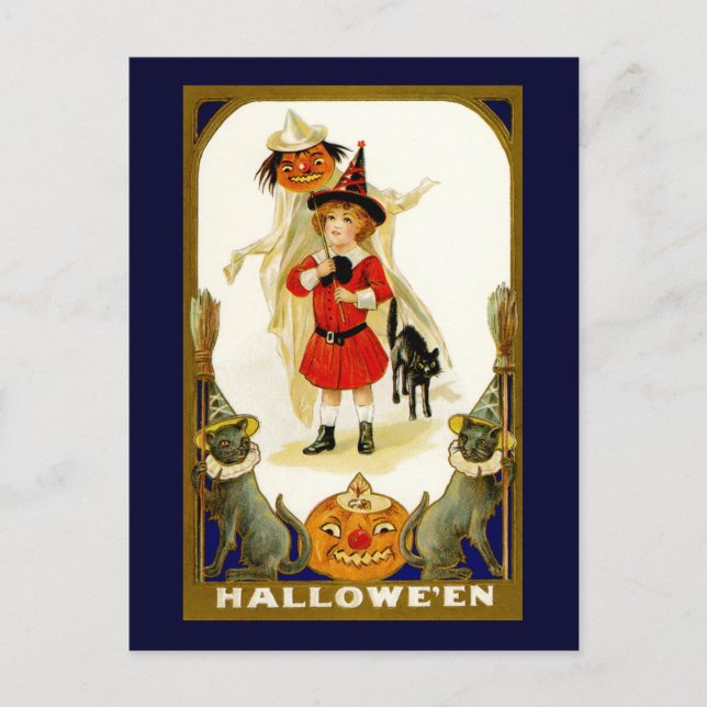 Cartão postal Vintage Halloween (Frente)