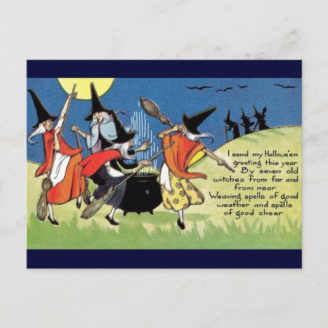 Cartão postal Vintage Halloween (Frente)