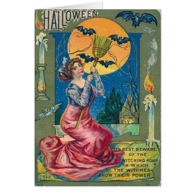 Cartão postal Vintage Halloween (Frente)