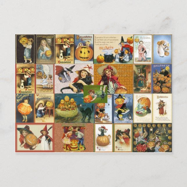 Cartão Postal Vintage Halloween (Frente)